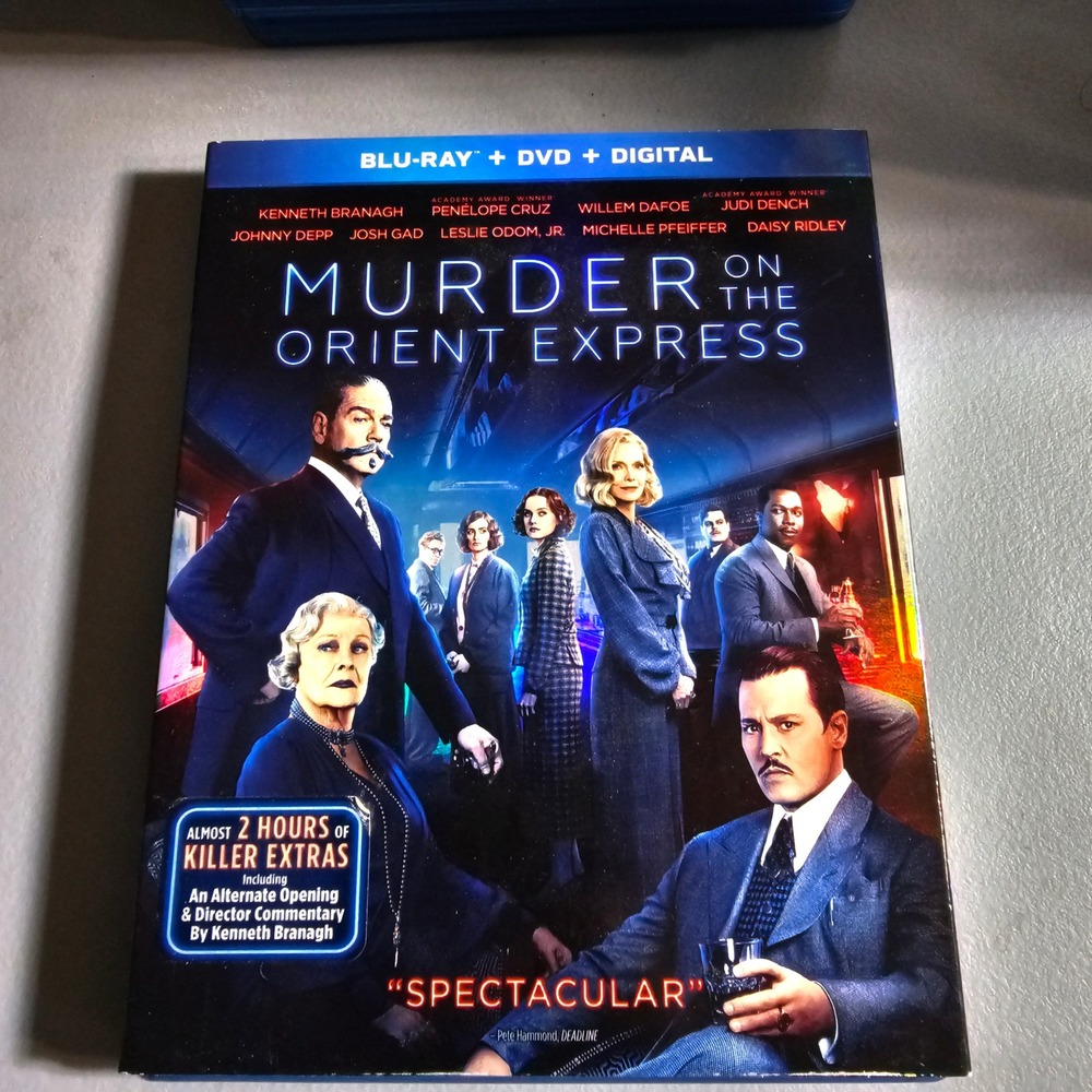 Murder on the Orient Express Blu-ray DVD Slipcover 2017 Johnny Depp Mystery
